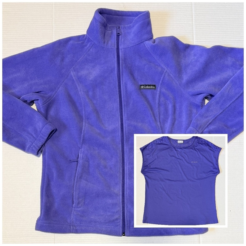COLUMBIA Benton Springs - Women's Full Zip Fleece Jacket & Matching Shirt- Large